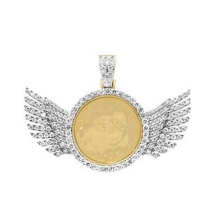 Elegant Gold and Silver Winged Pendant
